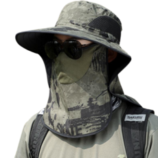 Clevle 軍事風戶外登山釣魚帽, 綠色