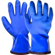 한우 PVC코팅 기모 방한장갑 양손세트, 블루, 1세트