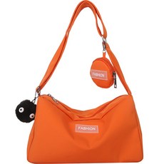 SORIDAL 女款 Tenits 簡約方形斜揹包 + 迷你包 + 鑰匙圈組合, 橘色