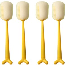 站立式隨行杯奶瓶刷 4入, 黃色, 4個