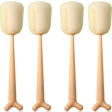 站立式隨行杯奶瓶刷 4入, 粉紅色, 4個