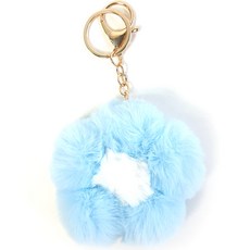 니뜨 플라워 퍼 키링, 스카이, 1개