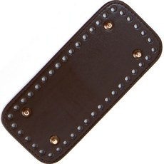 Knitt 皮革方形包底編織用品, 深棕色, 1個