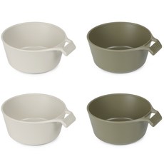 incoc 圓形多功能碗 2款 x 2入 套組, 象牙白, 卡其色, 1套