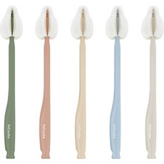 Petit Nube 海綿乳頭刷 5 件套, Blush Rose+Wind Blue+Bijou Beige+Sage Green+Wheat Gray, 1組