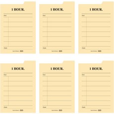 플레픽 스티키 점착식 인덱스 메모지 03 1HOUR, (03 1-hour), 6개