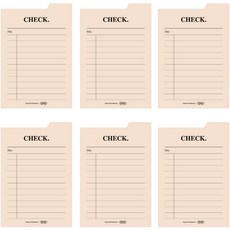PLEPIC 黏貼式索引便條紙 10 CHECK, 6個, 米色