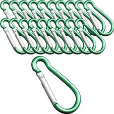 Allsell 高強度鋁製戶外露營車宿登山登山扣 20入, 綠色