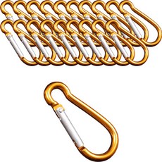 Allsell 高強度鋁製戶外露營車宿登山登山扣 20入, 橘色