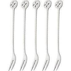 韓國 ZEN 不鏽鋼大波斯菊茶叉, 5個, 銀色