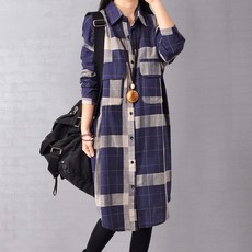 아뗄릭 오브 체크 셔츠 원피스 02636 빅사이즈 포함