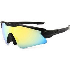 코부키 편광 렌즈 스포츠 고글 선글라스, 옐로우 + 블랙, 1개
