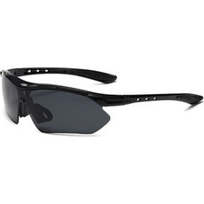 Okalu 偏光鏡片運動護目鏡太陽眼鏡, 黑色 + 黑色