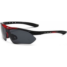 Okalu 偏光鏡片運動護目鏡太陽眼鏡, 黑色 + 紅色