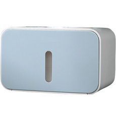 Market Plan 一鍵式免鑽孔衛生紙架收納盒, 天空藍, 1個