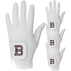 BRENCE 女性用 Art B 左手高爾夫球手套, 白色