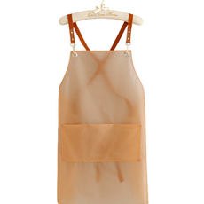 Raon Factory 防水透明三口袋簡約圍裙, 橘色, 1個