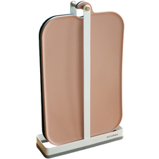 naturnic TPU砧板 3件組, 獨立粉紅切菜板+冷灰色切菜板+深灰色切菜板+支架, 1組