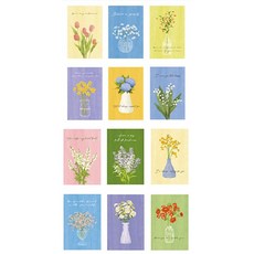 Monolike 12款Olivia Flowers Ver1明信片組, 混色, 1組