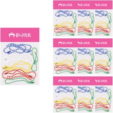 Uniart 彩色珠鍊 15cm 5種 x 2入 套組, 紅色, 黃色, 藍色, 綠色, 白色, 10套