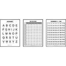 Seipen可能的幼兒學習海報 韓文數字英文字母 3種組, 達龍