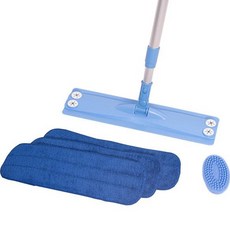 Clean Mate 超細纖維拖把 60cm+ 超細纖維拖把布 3入 + 清潔刷 組, 1套