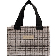 마켓피오 패션 그리드 캔버스 토트백