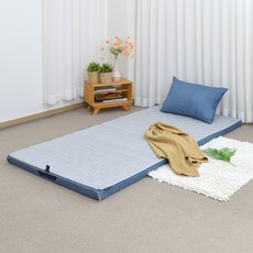 Magic Bed 可水洗折疊地板睡眠床墊, 摩登藍, 6cm