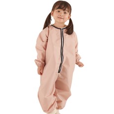 BEBE CHOUETTE 兒童粉彩體驗遊戲連身美術畫畫衣圍裙, 煙燻粉