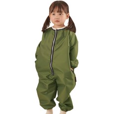 BEBE CHOUETTE 兒童粉彩體驗遊戲連身美術畫畫衣圍裙, 卡其色