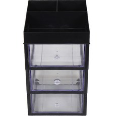 슬림미니 화장품 소품 정리함 특대서랍 4단, 블랙, 1개