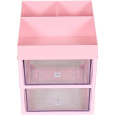 슬림미니 화장품 소품 정리함 특대서랍 3단, 핑크, 1개