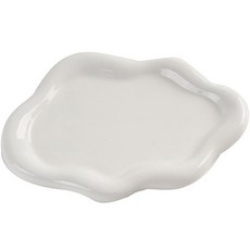 The Flow Commerce 4色鍍鎳閃亮波浪紋展示托盤, 白色