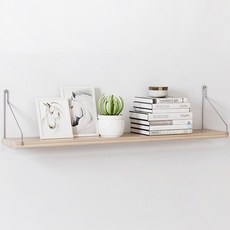 居家裝飾壁掛式木製層架, 棕色, 1層