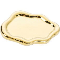 4色鍍鎳閃亮波浪紋展示托盤, 金色