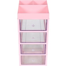 슬림미니 화장품 소품 정리함 특대서랍 5단, 핑크, 1개