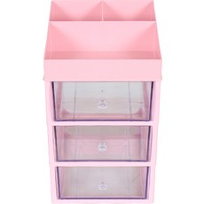 슬림미니 화장품 소품 정리함 특대서랍 4단, 핑크, 1개