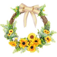 向日葵人造花裝飾花環, 絲帶