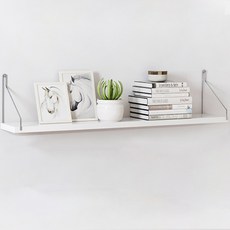 居家裝飾壁掛式木製層架, 白色, 1層