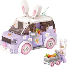 LoZ 迷你積木 兔子卡丁車, 混合顏色, 1個