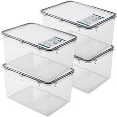 코멕스 모멘토 더클린 투명 보관용기 직사각 5.3L, 4개, 단품