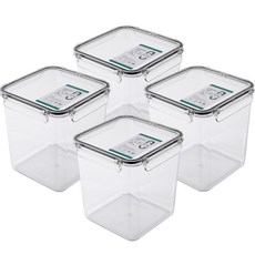 코멕스 모멘토 더클린 투명 보관용기 정사각 3.5L, 4개, 단품