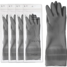 Saengong 生活工作所 乳膠手套 雙手穿戴 束帶型, 灰色, 5個, 大(L)