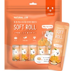 네츄럴랩 소프트 롤 강아지 간식, 호박 샌드, 200g, 1개