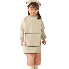 BEBE CHOUETTE 兒童粉彩長袖美術罩衫 + 頭巾套裝