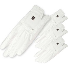 BRENCE 男款Logo B半羊皮高爾夫手套 左手用, 白色