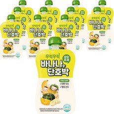 이유케어스 유아용 무럭무럭 이유식 과일퓨레, 바나나랑 단호박, 12개, 100g