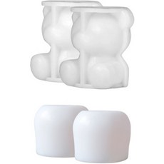 造型冰塊模具泰迪熊 2入+玫瑰花 2入組, 白色