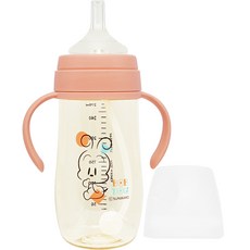 Bobdog PPSU雙耳吸管學習杯, 珊瑚粉, 270ml, 1入