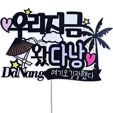 SUNNY TOPPER 防水裝飾插牌 派對插牌, 我們現在到了喔, 1個